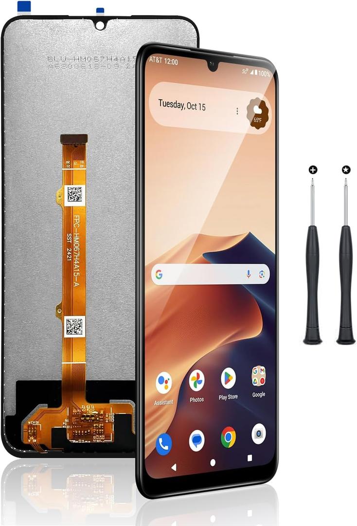 (Fit for 4 Models) for Cricket Outlast 5G (Sn509c) and At&T Motivate Pro (Sn509a) Screen Replacement 6.75 Inch,for Cricket Icon 6 (Sl219c) and At&T Verge (Sl219a) LCD Screen Replacement Kit Repair