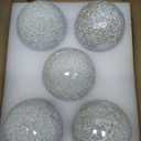 WHOLE HOUSEWARES | Decorative Balls | Decorative Balls for Centerpiece Bowls | Set of 5 | Glass Mosaic Sphere | Diameter 3" | Modern Decorative Orbs (White)