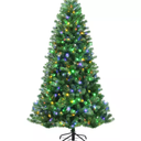 6ft Pre-lit Hinged Christmas Tree w/ Remote Control & 9 Lighting Modes