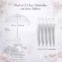 Clear Umbrella Bulk, Bulk Umbrellas for Wedding, 39 Inch Transparent POE Dome Umbrella with Auto Open, Stainless Steel Frame and White J Handle, for Wedding Guests, Photography and Outdoor Parties