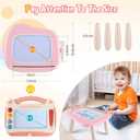 Smasiagon Magnetic Drawing Board for Kids, Toddler Toys for 1-2 Year Old Girl, Portable Doodle Board Pad Learning and Educational Toys for Ages 1 2 3 Year Old Baby Girl Birthday GiftPink, 8.9 inches