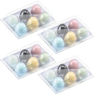 Geiserailie 24 Pcs Ceramic Eggs Fake Eggs DIY Ceramic Crafts for Help Laying Hen for Farm Home Nesting Box Agricultural Tool(Light Color)