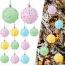 Janinka 24 Pcs Pastel Christmas Tree Ball Ornaments 2.4 Inch Macaron Color Rainbow Candy Balls Plastic Shatterproof Hanging Ornament for Xmas Tree New Year Holiday Birthday Candyland Party Home Decor