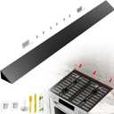 30" Slide-in Range Rear Filler Kit W10113901A, Stove Gap Universal Triangular Filler Strip, Top Trim Kit Between Stove and Wall for Whirlpool & Most Brand, Durable Aluminum Black