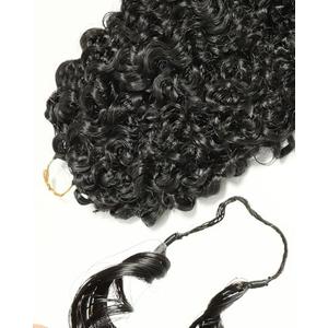 BEEOS Human Crochet Hair Burmese Curly 40g, Pre-Separated Knotless Miracle Knots Crochet Human Hair for Women, Invisible String Natural Black 20 Inch