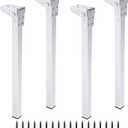 OwnMy 16 Inch Folding Table Legs Heavy Duty Metal Hairpin Table Legs Furniture Legs Feets, White Foldable Laptop Table Coffee Table Replacement Leg for Bed Cabinet Wardrobe Couch