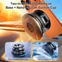 Black Magnetic Phone Holder for Car, Vacuum Suction & 3000gf Magnet, 360 Adjustable Dashboard Mount, Compatible with iPhone & Android