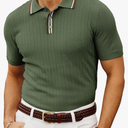 PJ PAUL JONES Mens Knitted Polo Shirts Short Sleeve Textured Pullover Golf Polo T Shirts Size XL