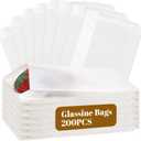 FunooFuno 200 Pcs Glassine Bags, 2.8" x 5" Self Adhesive Glassine Envelopes Wax Paper Bags for Wedding Confetti Bag, Party Favors, Flowers, Seeds, Cookies Sandwich, Candles, Soap & Handmade Crafts