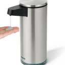 AIKE SensePro Automatic Soap Dispenser Type-C Rechargeable, Brushed Stainless Steel Finish 12.8 fl.oz. for Liquid Soap