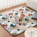 Blissful Diary Baby Play Mats for Floor, 59x59 Inch Thicker Foam Playmats for Babies and Toddlers, Soft Cushioning Baby Playpen Mat, Modern Abstract