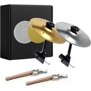 2 pcs Car Crash Cymbal, Car Crash Cymbal Air Vent,Crisp Metallic Sound - Quirky Gift for Road Trips & Music Lovers (gold+silver)