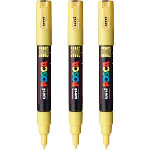 posca PC-1M Water-Based Paint Markers, Extra Fine Tip (0.7mm), Yellow, 3 Count