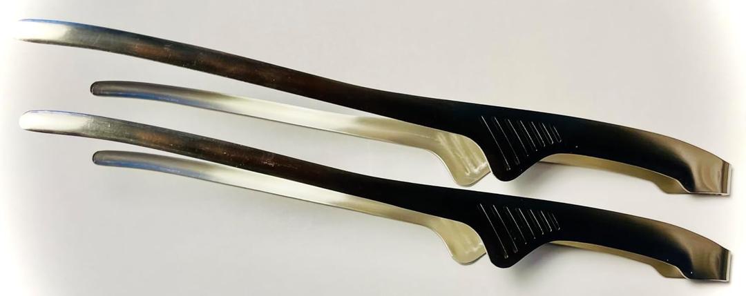 BonCera, 11.25-inch Stainless Steel Self-Standing Kitchen Tongs, Set of 2