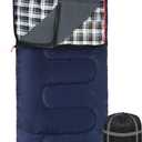 REDCAMP Cotton Flannel Sleeping Bag for Camping Backpacking, Adults Cold Weather Envelope Sleeping Bags with 2/3/4lbs Filling