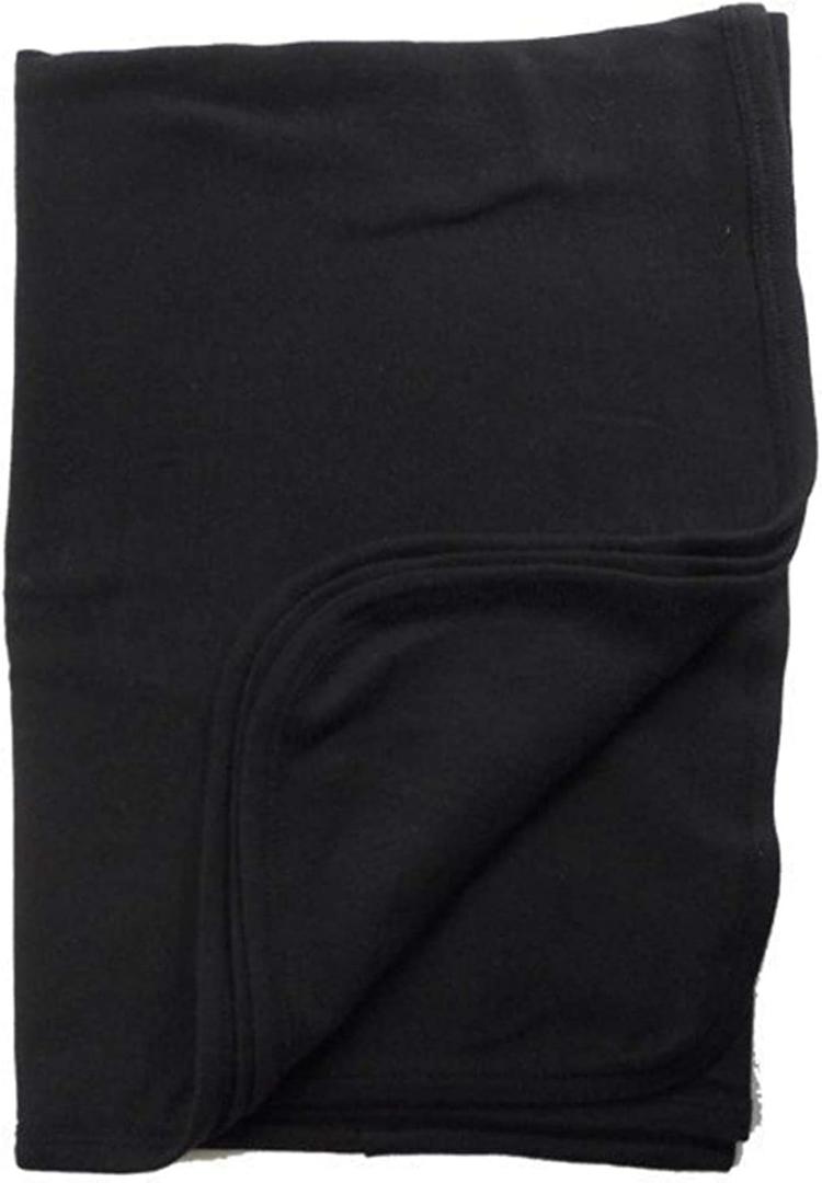 Bambini Baby Black Blank Receiving Blanket, 100% Cotton Fabric for 1-Pack Black (30 x 40 Inches / 100% Cotton Interlock)