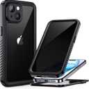 Lanhiem for iPhone 15 Privacy Case, Waterproof Dustproof Shockproof Cases for iPhone 15 with Privacy Screen Protector, Full Body Heavy Duty Protective Cover for iPhone 15-6.1 inch (Black)