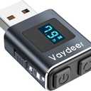 Vaydeer Metal Mini Mouse Jiggler, T5s Mouse Mover with Timer, LED Countdown, Undetectable, 3-Button Control, for Office, Remote Work, Online Meetings,Shaker to Boost Your Productivity (Gunmetal)