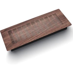 IQCGZ Floor Register 4" x 10" (Duct Opening Size) Easy Adjust Air Vent Cover,Floor Vent Covers Register Grille,Heavy Duty Vent Cover for Home Floor(Wood Grain & Black)