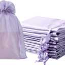 QIANF 20 Pcs Lilac Purple Organza Bags 6X9 inch for Wedding Favors with Drawstring, Large Mesh Gift Bags Jewelry Pouch for Candy Bridal Shower Party Favor Baby Shower Christmas
