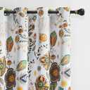 White Vintage Floral Blackout Curtains 2 Panels for Living Room Thermal Insulated Boho Farmhouse Paisley Curtain Mid Century Patterned Blackout Grommet Bedroom Window Drapes, 51"x90"