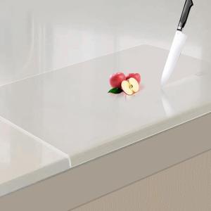 Acrylic Cutting Board with Counter Lip, 2025 Upgraded Thicker Clear Cutting Boards, 16.1x12.6 Inch Large Non-Slip Cutting Board for Kitchen Countertop Protection, Perfect Kitchen Gadgets & Gifts