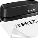 3 Hole Punch, AFMAT Electric Three Hole Punch Heavy Duty, 20-Sheet Punch Capacity, AC or Battery Operated Paper Punch, Effortless Punching, Long Lasting Paper Puncher for Office School Studio, Black (Black)