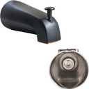 SENTO Oil Bronze Universal Bathroom Tub Spout with Diverter, Durable Heavy Duty Metal Bathtub Faucet with Shower Diverter - 4 Inches 1/2" IPS Inside Thread, Oil-Rubbed Bronze