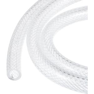 MECCANIXITY Braided Clear PVC Vinyl Tubing 1/2" ID 3/4" OD PVC Tube High Pressure Water Hose 98ft for Industrial Tubing, Pump, 12.7mm x 19mm