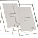 Silver 8x10'' Floating Frame Set of 2, For Photo Sizes ( 4x6'' 5x7'',6x8'' upto 8x10''), Metal Lace Edge Frames for Tabletop/Shelf Photo Frame, Classy Gift Choice for Wedding, Thanksgiving,