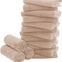 16 Pack Baby Washcloths - 10x10 Inch, Coral Fleece - Extra Absorbent and Soft Wash Clothes for Newborns, Infants and Toddlers - Suitable for Sensitive Skin and New Born - Baby Shower - Brown