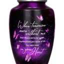 Purple Butterfly Urn for Human Ashes Adult – Large Purple Butterfly Urn for Women & Men with Secure Lid, Handcrafted Metal Urns for Ashes, Keepsake with Upto 200lbs