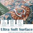 jinchan Area Rug 3x5 Washable Entryway Rug Vintage Floral Indoor Soft Retro Distressed Navy Brown Multi Carpet Country Boho Non Slip Bathroom Kitchen Living Room Bedroom Dining Room