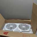 BLACK+DECKER 9" Dual Window Fan with 2 Speed Settings, Twin Fan Heads with Mechanical Dial Control, Removable Legs, For Sliding Windows up to 33 W with Accordion Expanders, BFW9M, White