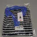 ZESICA Womens Striped Long Sleeve Tops Oversized Sweatshirt V Neck Loose Fit Tunic Tops Spring Casual Blouses (Black, S)