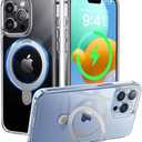 CASEKOO Genuine Official for iPhone 13 Pro Max Case Clear with Magnetic Ring Stand [Compatible with MagSafe] [16FT Military-Grade Protection] Lasting Transparent Slim Phone Grip Cover 6.7"
