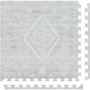 House of Noa Play Mat 4x6 Gray Ula Set of 6 Tiles Cushioned EVA Foam Play Mat for Floor, Soft Interlocking Mats for Hard Floors
