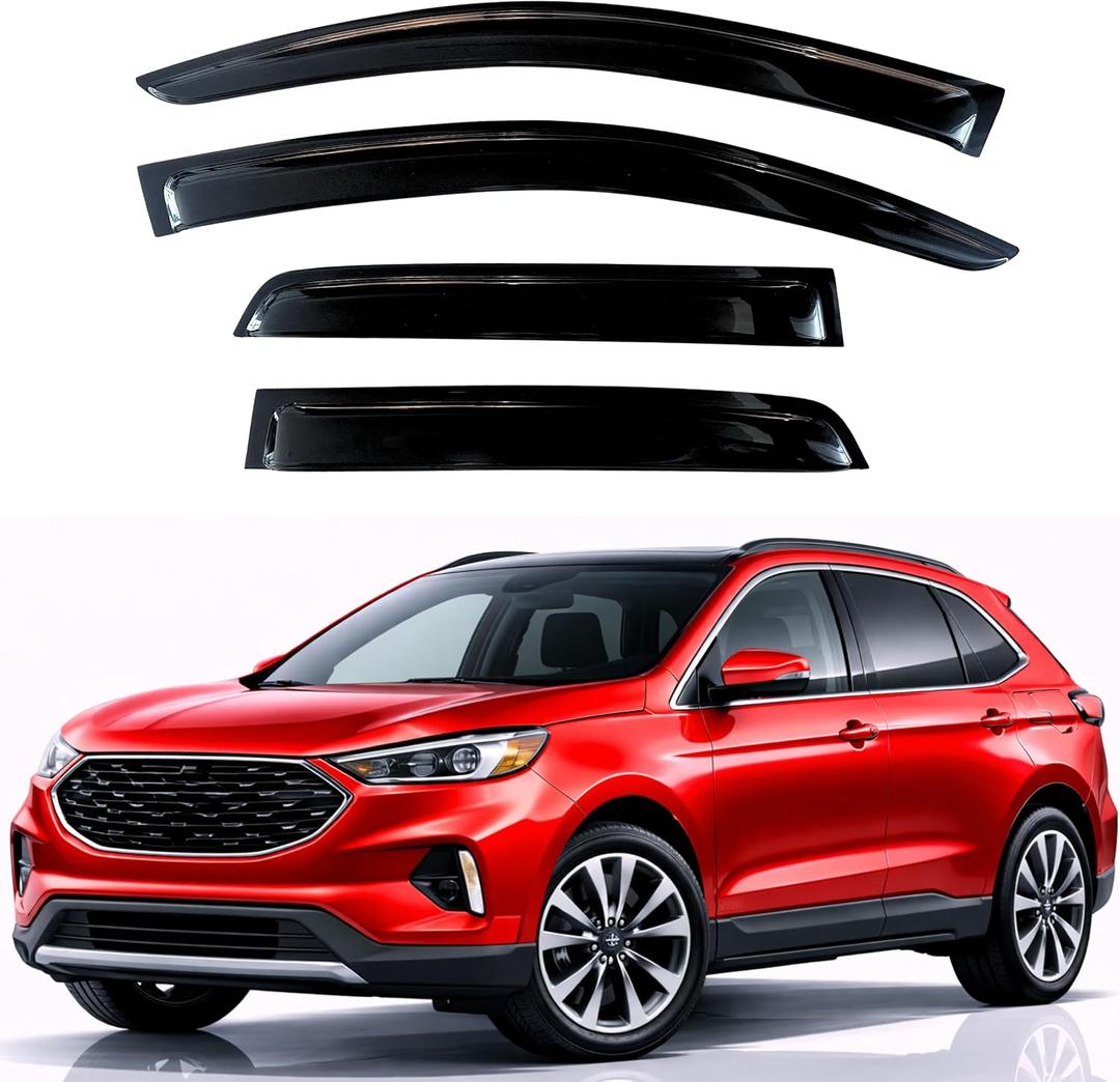 KPY Rain Guards Fit for 2015-2025 Ford Edge, Out-Channel Window Visors Vent Wind Deflectors 4PC, Car Accessories for 15-25 Edge