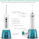 VOYOR Water Flosser Oral Irrigator Cordless Rechargeable Dental Water Jet Flosser with 3 Working Modes, IPX7 Waterproof for Teeth, Brace, Bridges Care WF200 (Blue)