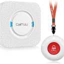 CallToU Caregiver Pager Wireless Call Button Nurse Alert System 500+ Feet for Home/Elderly/Patient/Disabled 1 Plugin Receiver 1 Waterproof Transmitter
