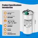 WISSCOOL UL 45+5uF 45/5 MFD 5% 370V/440VAC CBB65 AC Capacitor Dual Run Circular Start Capacitor for Heat Pump Air Conditioner Fan Motor Start