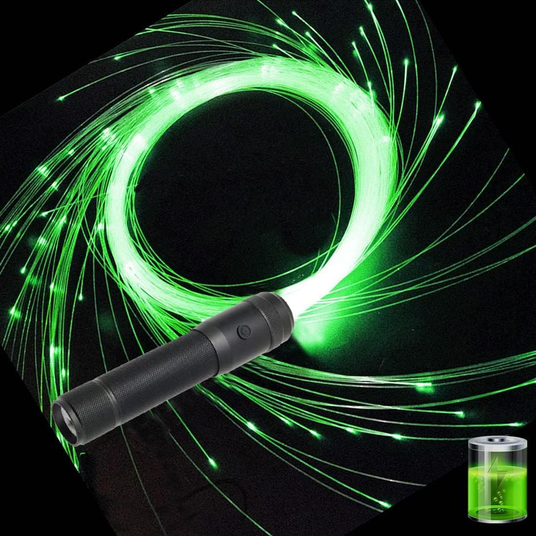 Fiber Optic Dance Whip Rechargeable, AZIMOM Space Whip 6ft 360 Swivel 36Mode Pixel Flow Whip Rave Toy Light Up Whip for Party Dancing EDM Music Festival Show
