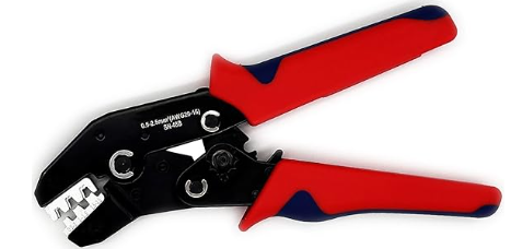 Crimping Tool with Ratchet, Ratcheting Wire Crimper Tool for Open Barrel Terminal Connectors, Electrical Crimping Tool, Crimping Pliers for 20-14 AWG