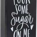 Farmlyn Creek Wooden Coffee Sign, Pour Some Sugar on Me (Black, 6 x 10 Inches)
