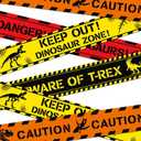 ZOIIWA 4 Rolls Dino Caution Tape 29 Feet Funny Dinosaur Party Decorations Dinosaur Beware of T-Rex Warning Tape Dino Themed Party Supplies for Birthday Baby Shower VBS Vacation Bible School Decor