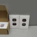 Petal Relief Design Classic Style White Modern Decorative Outlet Covers Wall Plates, Duplex Electric Receptacle Light Switch Cover, Mid-Size 4.9 x 3.1 inch(10-Pack Single Duplex)