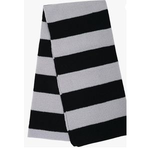 Dxhycc Black and Gray Striped Scarf - Soft Knit Winter Men's Scarf - Cosplay Costume Accessory for Halloween Party 34x60 in