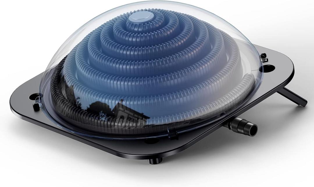 Solar Pool Heater for Above Ground Pool, Inground Pool Warmer Equipment w/Leakproof Hose, Domed Swimming Pool Heaters for Home Outdoor