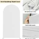 6.6FT Arch Backdrop Cover Spandex Fitted Wedding Arch Covers,Round Top Double-Sided Chiara Arch Covers for Party Wedding Birthday Ceremony Event Banquet Decoration(White)