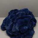 Luxury 1000GSM Faux Rabbit Fur Throw Blanket, Super Heavy Warm Cozy Blankets for Couch Bed Sofa, Bubble Plush Fuzzy Elegant Soft Reversible Mink Blanket for Living Room Bedroom, Navy Blue (50"x60")